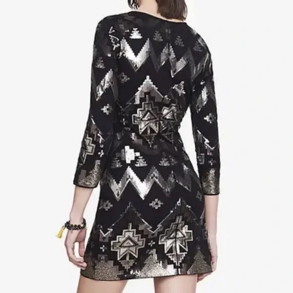 Express Black Sequin Mini Dress | Bodycon | Size S/P | Excellent Condition - Picture 3 of 12